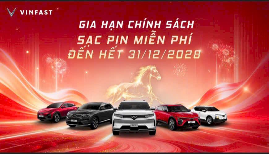 VinFast Gia Hạn Miễn Phí Sạc Ô Tô Điện Đến 10/02/2029 – Ưu Đãi Vượt Trội Cho Người Dùng Xe Điện Việt Nam